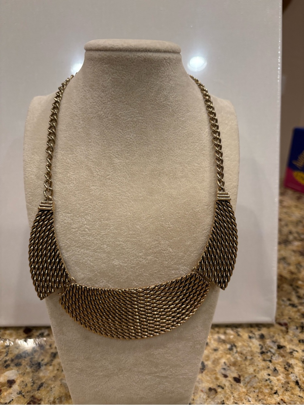Gold-Tone Woven Statement Necklace - Elegant Women’s Jewelry